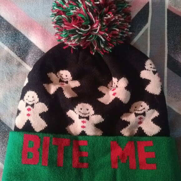 Holiday Gingerbread Hat with pom pom (New with tag) - Picture 3 of 4